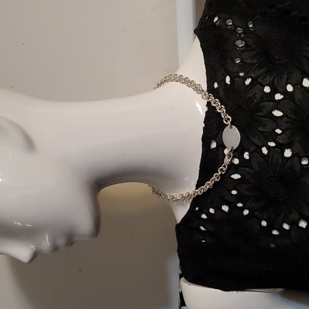 Silver Toggle Necklace with oval Pendant - Picture 13 of 16